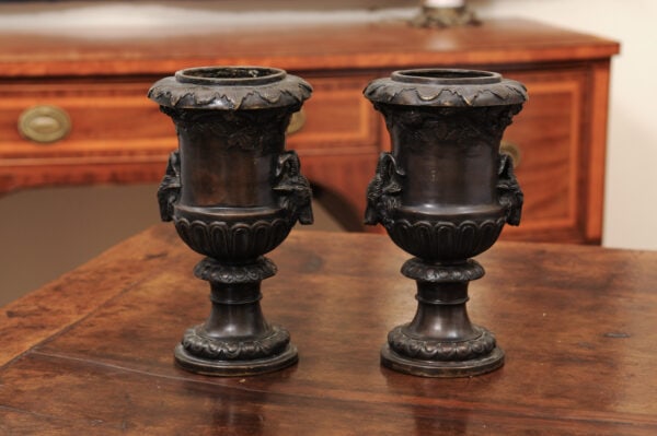 Pair of 19th Century Italian Bronze Urns ca. 1850 - Image 15