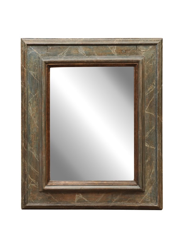 Large 18th Century Italian Faux Marbleized Painted Frame