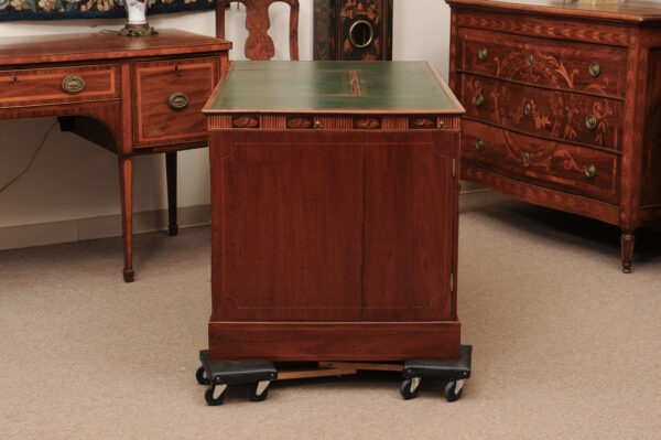 Late George III Mahogany Pedestal Double Sided Desk with Marquetry Shell Inlay, England, Ca. 1800, Hyde Park Collection - Image 14