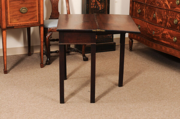 18th Century English George II Mahogany Card Table  with Flip Top and Square Straight Legs - Image 15