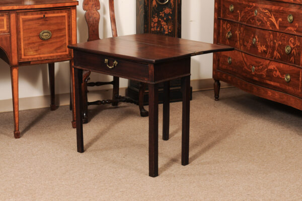 18th Century English George II Mahogany Card Table  with Flip Top and Square Straight Legs - Image 16