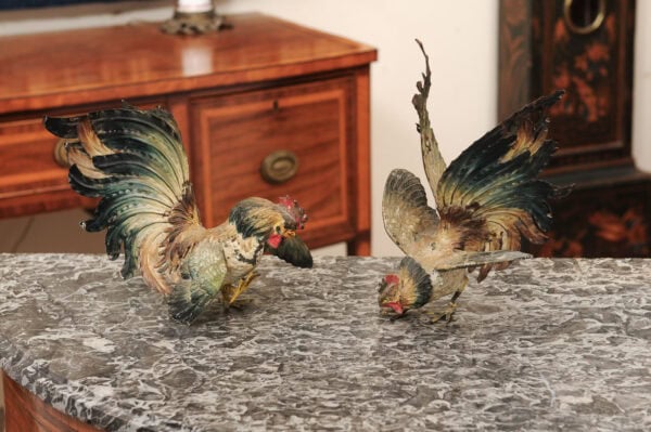 Pair of Late 18th Century Italian Painted Tole Roosters - Image 14