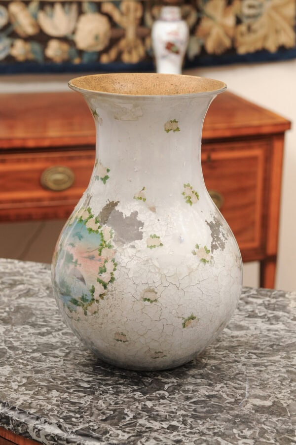 19th Century Italian Eglomise Painted Glass Vase ca. 1800 - Image 13
