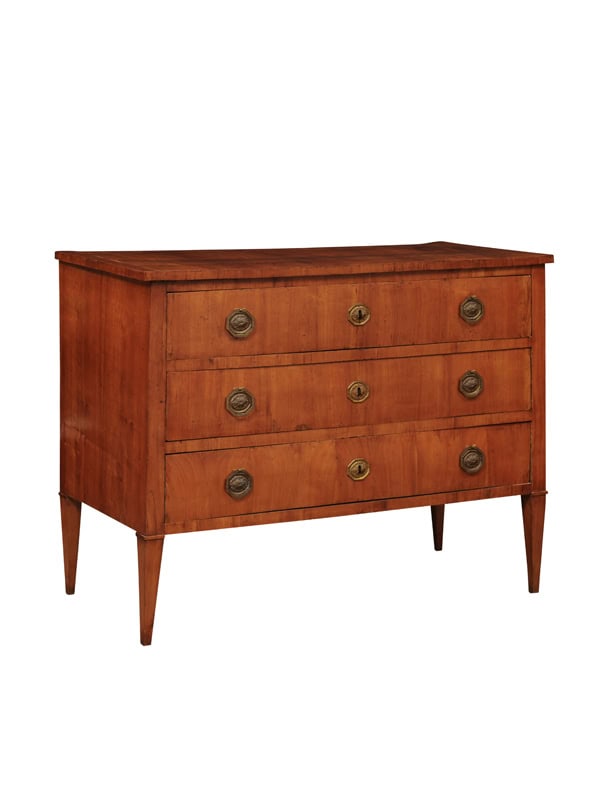 Fruitwood Tuscan Three Drawer Neoclassical Commode ca. 1790