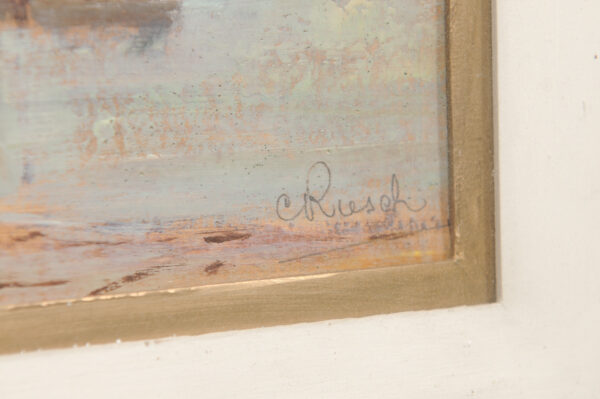 Framed Oil on Board Seascape Painting with Sailboat, ca. 1920 - Image 13