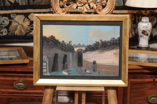 Set of 5 Framed 19th Century Italian Neapolitan Gouache Landscape Paintings - Image 14