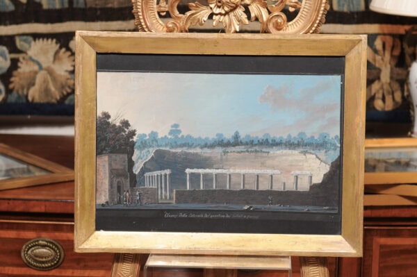 Set of 5 Framed 19th Century Italian Neapolitan Gouache Landscape Paintings - Image 16