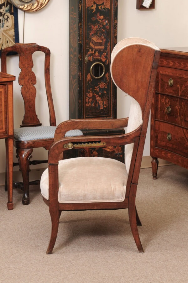 Early 19th Century French Empire Mahogany Wing Chair with Adjustable Back - Image 13