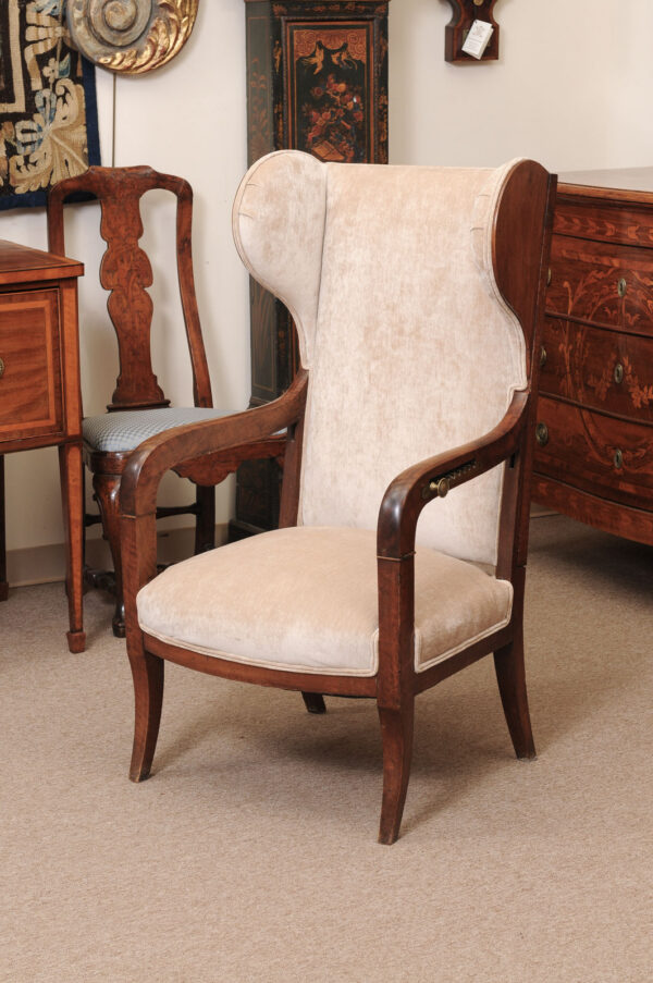 Early 19th Century French Empire Mahogany Wing Chair with Adjustable Back - Image 14