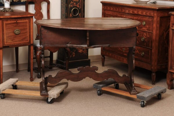 17th Century Italian Walnut Drop Leaf Table with Drawer ca. 1680 - Image 14