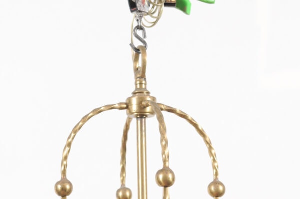 Large Louis XVI Style Brass Lantern with Curved Glass & Bow/Swag Detail, ca. 1890 - Image 15