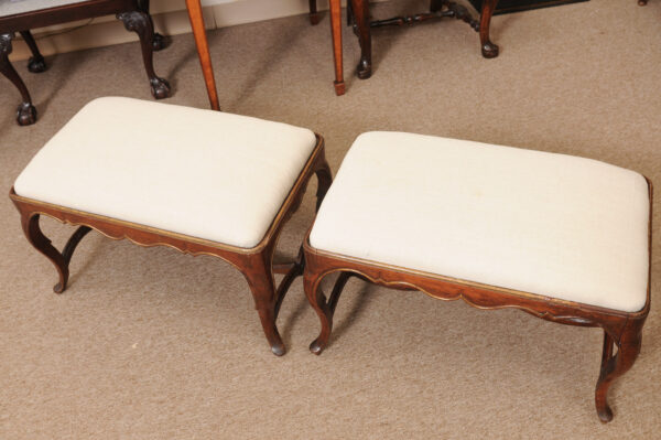 Pair of 18th Century Spanish Catalan Low Benches ca. 1890 - Image 12