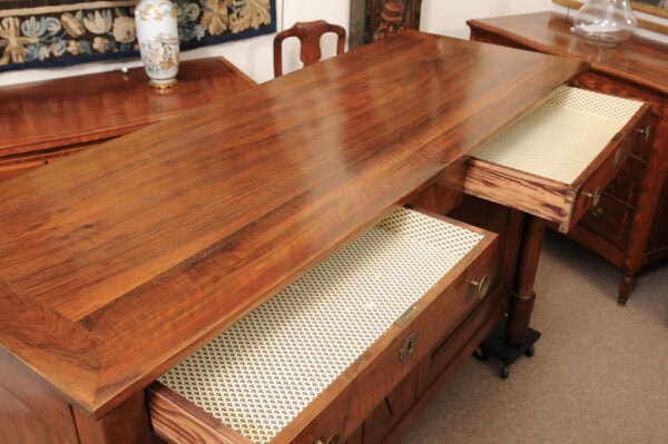 Piedmont Northern Italy Empire Walnut Credenza with Lozenge Detail, 2 Drawers and 2 Cabinet Doors Below - Image 6