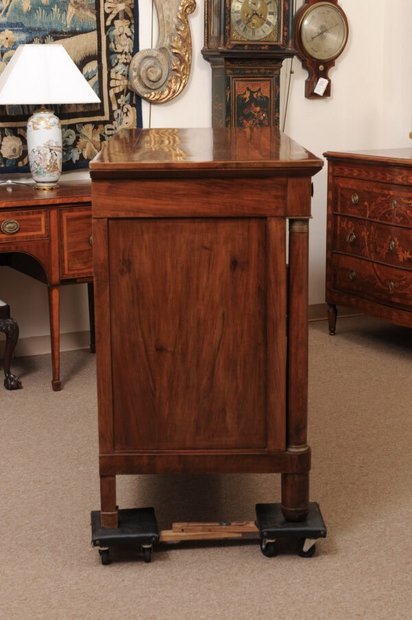 Piedmont Northern Italy Empire Walnut Credenza with Lozenge Detail, 2 Drawers and 2 Cabinet Doors Below - Image 7