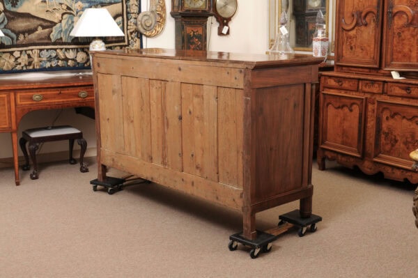 Piedmont Northern Italy Empire Walnut Credenza with Lozenge Detail, 2 Drawers and 2 Cabinet Doors Below - Image 8
