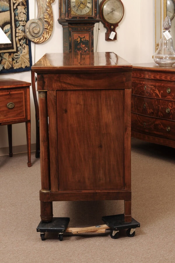Piedmont Northern Italy Empire Walnut Credenza with Lozenge Detail, 2 Drawers and 2 Cabinet Doors Below - Image 11