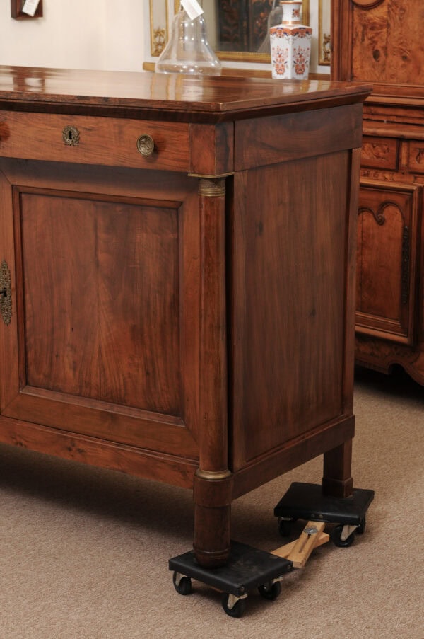 Piedmont Northern Italy Empire Walnut Credenza with Lozenge Detail, 2 Drawers and 2 Cabinet Doors Below - Image 12