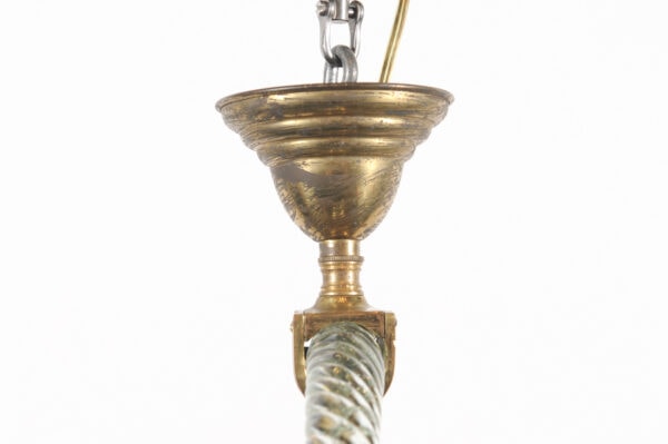 Petite Italian Murano Glass & Brass 1 Light Chandelier, ca. 1960 - Image 18