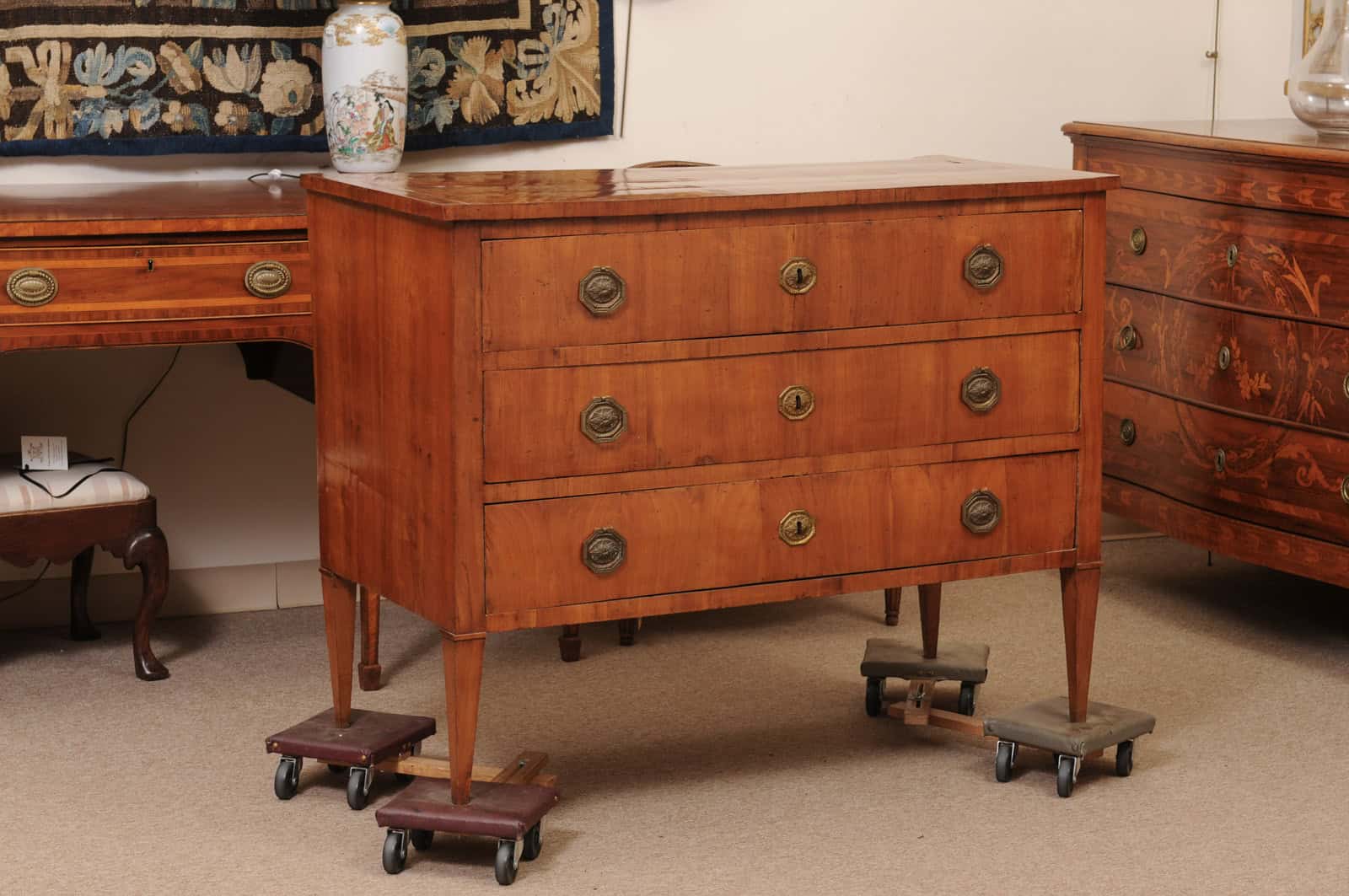 Fruitwood Tuscan Three Drawer Neoclassical Commode ca. 1790 - Image 3