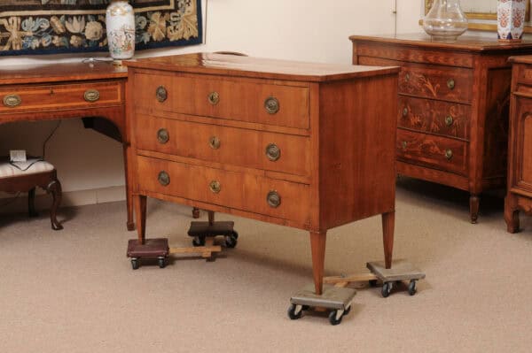 Fruitwood Tuscan Three Drawer Neoclassical Commode ca. 1790 - Image 12