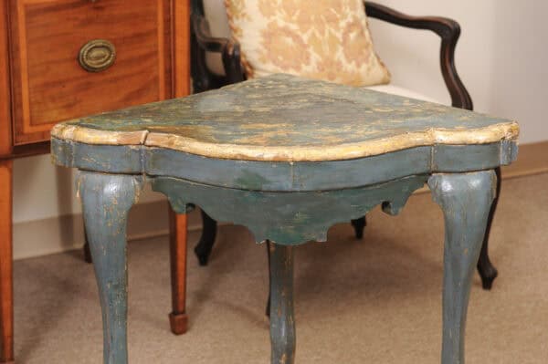 19th Century Spanish Blue Painted Corner Cupboard - Image 5
