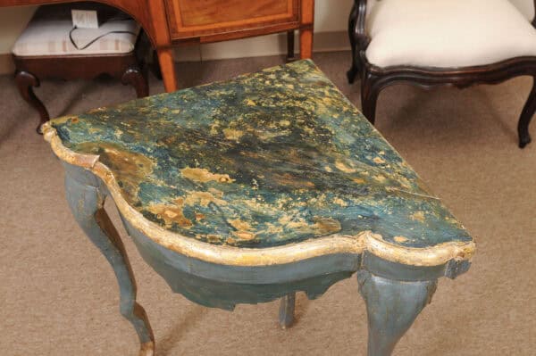 19th Century Spanish Blue Painted Corner Cupboard - Image 6