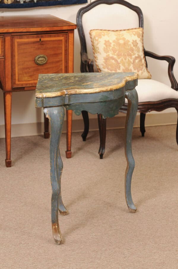 19th Century Spanish Blue Painted Corner Cupboard - Image 7