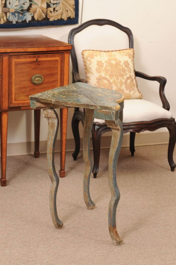 19th Century Spanish Blue Painted Corner Cupboard - Image 8