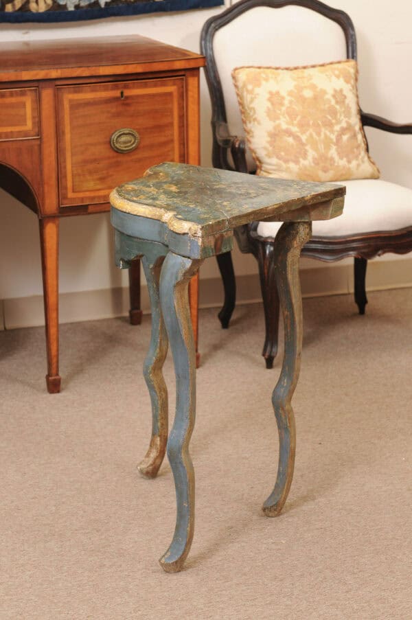 19th Century Spanish Blue Painted Corner Cupboard - Image 13