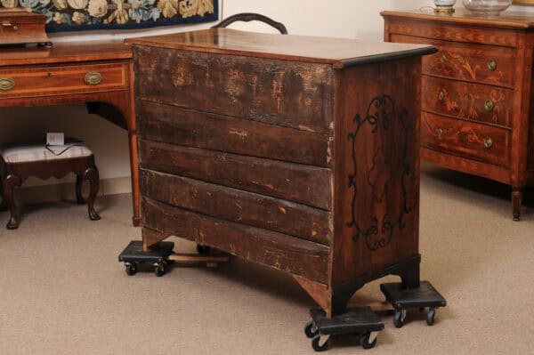18th Century Italian Walnut Commode with 4 Drawers & Ebonized Detail - Image 8