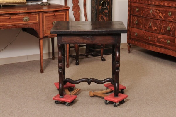 Early 18th Century French Louis XIV Walnut Mutton Bone Table with Drawer & Stretcher - Image 13