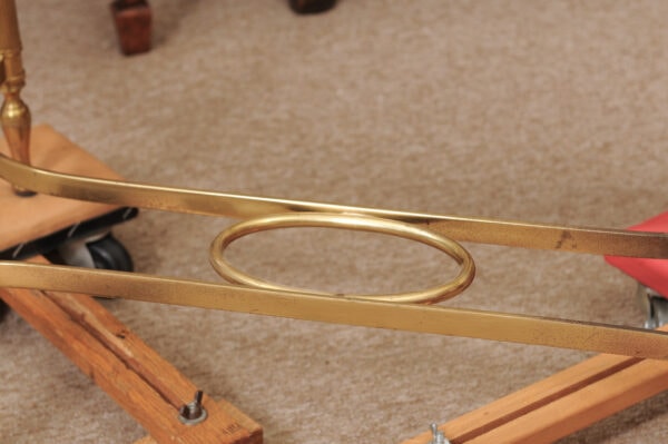 Italian Oval Brass & Glass Coffee Table with Mirror Detail, 20th Century - Image 15