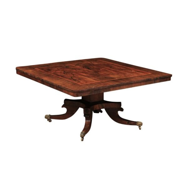 Square 19th Century English Rosewood Coffee Table (cut down from original dining height) - Image 2