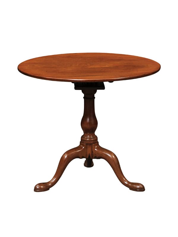 19th Century English Mahogany Tilt Top Table with Tripod Base