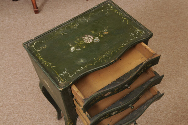 Petite Green Painted French Chevet with Floral Decoration, ca. 1890 - Image 7