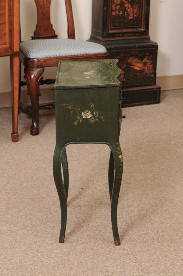 Petite Green Painted French Chevet with Floral Decoration, ca. 1890 - Image 8