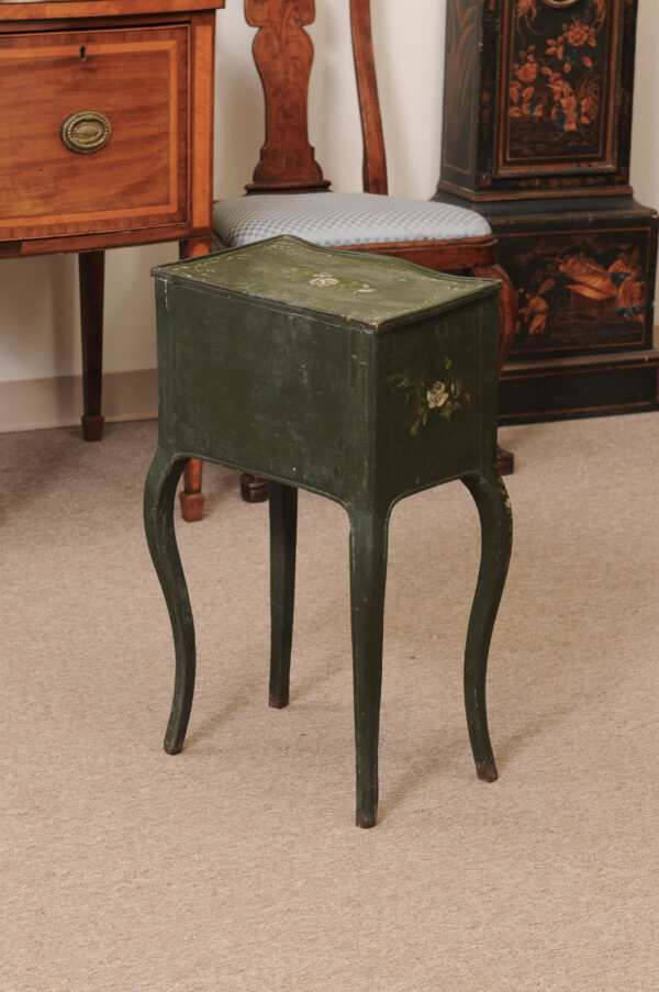 Petite Green Painted French Chevet with Floral Decoration, ca. 1890 - Image 9