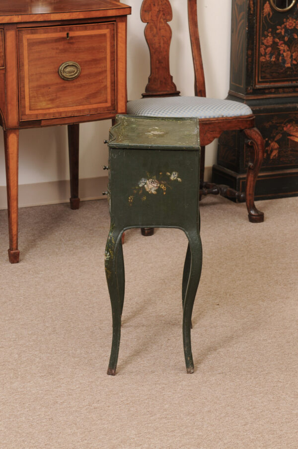 Petite Green Painted French Chevet with Floral Decoration, ca. 1890 - Image 12