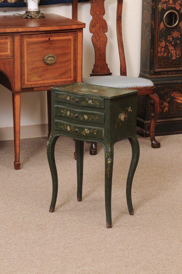 Petite Green Painted French Chevet with Floral Decoration, ca. 1890 - Image 13