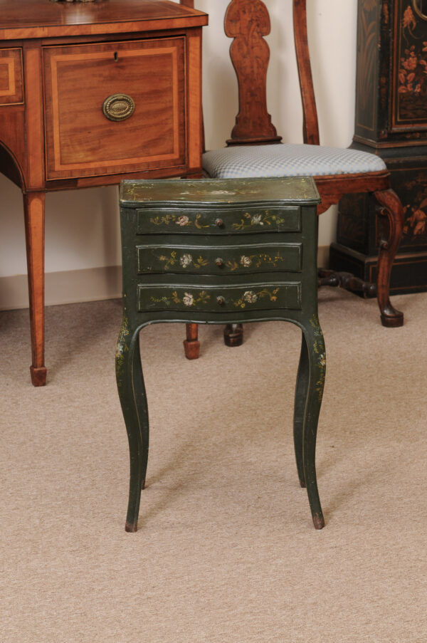 Petite Green Painted French Chevet with Floral Decoration, ca. 1890 - Image 14