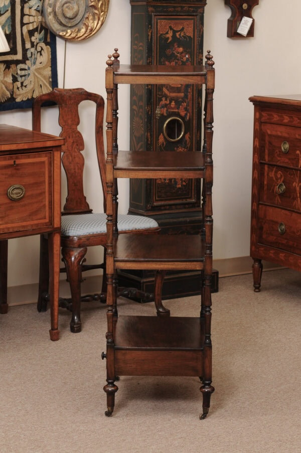 19th Century English Mahogany "What Not" / Etagere with 4 Tiers & Bottom Drawer - Image 13