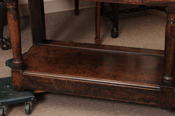 19th Century English Oak Dresser Base / Server with 3 Drawers with Wood Knobs & Plinth Base - Image 16