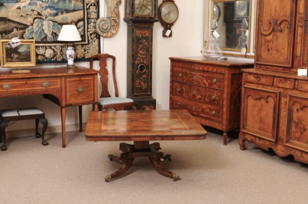 Square 19th Century English Rosewood Coffee Table (cut down from original dining height) - Image 11