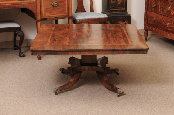 Square 19th Century English Rosewood Coffee Table (cut down from original dining height) - Image 13