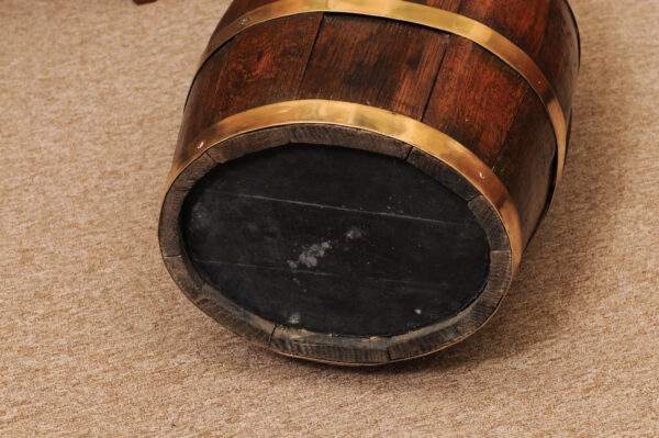 19th Century Oak Barrel with Brass Banding - Image 15