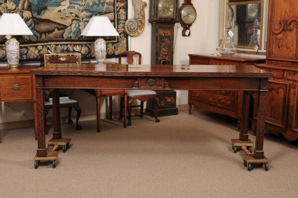 Impressive George III Chippendale Style Mahogany Server Table with Blind Fretwork & Carved Frieze, Early 19th Century - Image 14