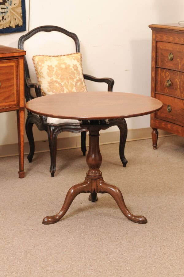 19th Century English Mahogany Tilt Top Table with Tripod Base - Image 3