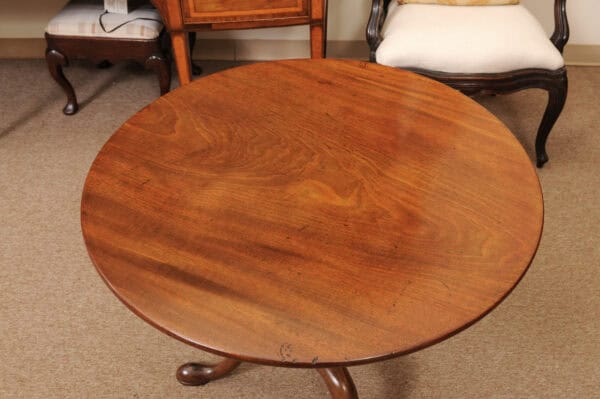 19th Century English Mahogany Tilt Top Table with Tripod Base - Image 5