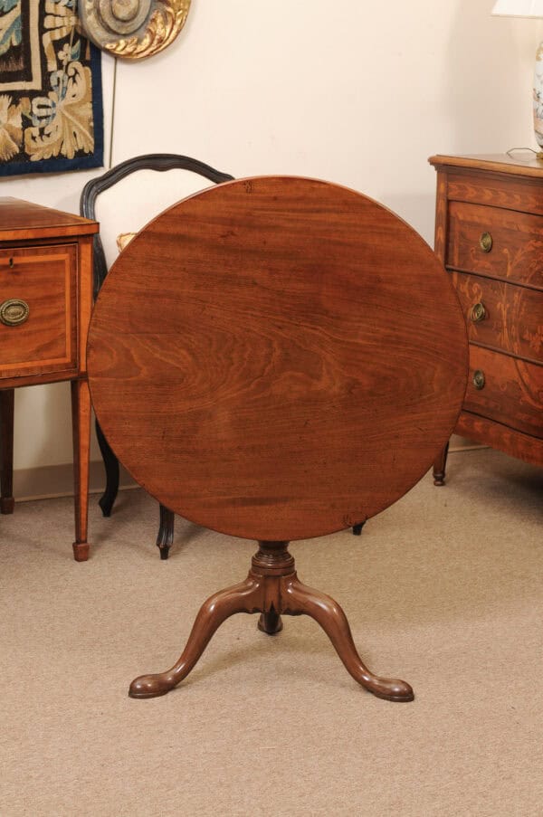 19th Century English Mahogany Tilt Top Table with Tripod Base - Image 6