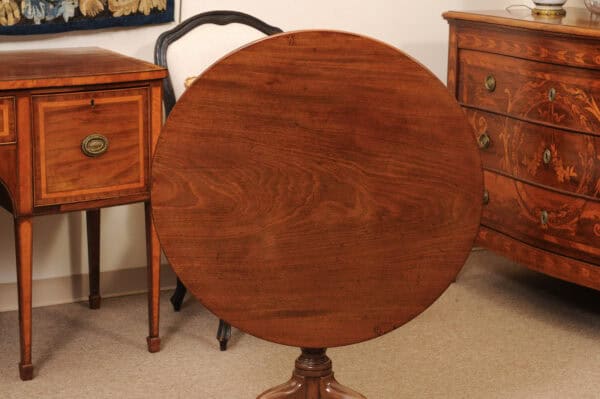 19th Century English Mahogany Tilt Top Table with Tripod Base - Image 7